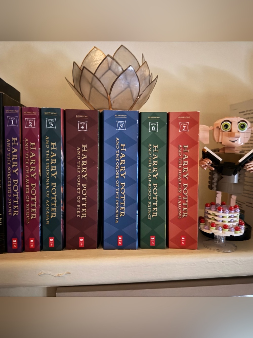 Scholastic Harry Potter Boxed Set with Red, Purple, Blue, Green, Brown Spines